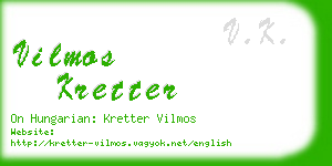 vilmos kretter business card